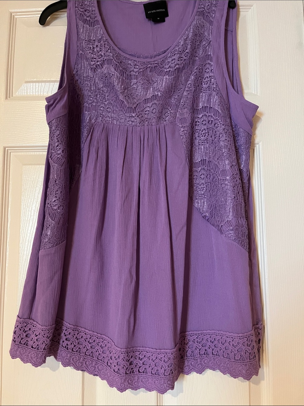 Lavender Crochet-Trim Sleeveless Camisole by NY & Company